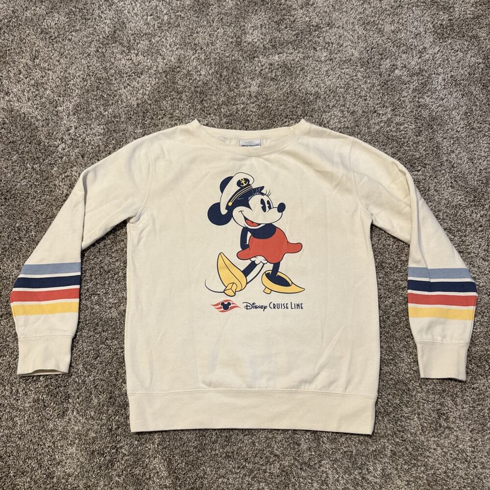 Disney Cruise Line Minnie Mouse Sweatshirt Size Large Cream Off White